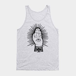 Positive Meditation,Breathe, All-Seeing eye, tattoo, hand, lotus,flower BoomBoomInk Tank Top